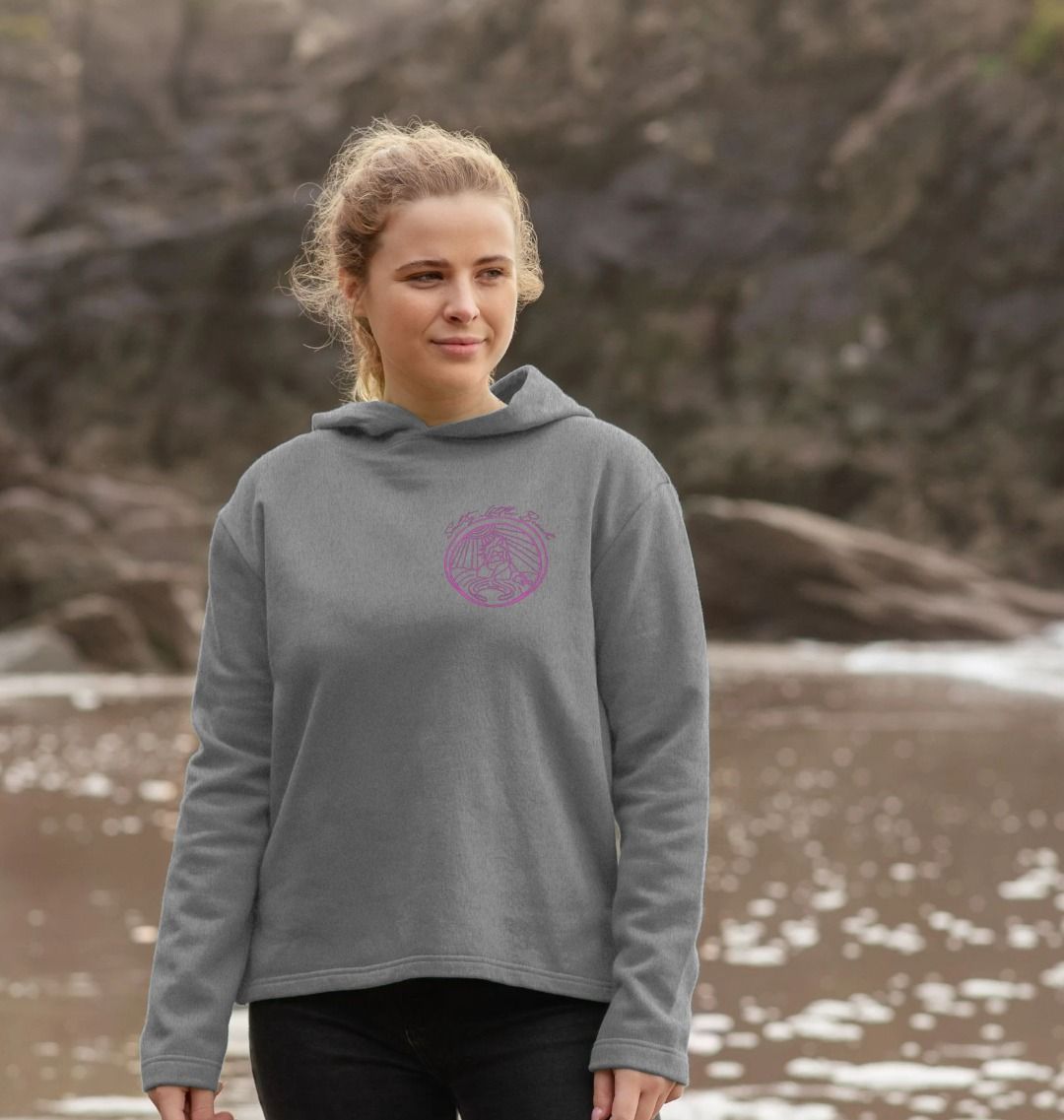 'SALTY BEACH' Relaxed Fit Ladies Hoodie